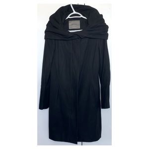 ⭐️ SOLD ⭐️ Zara Wool Black Jacket with Off Shoulder Hood